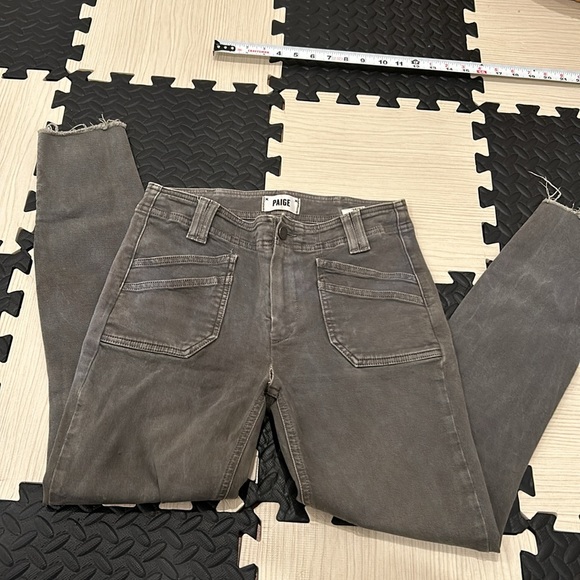 Paige High Rise Hoxton Ankle Skinny Denim in vintage forest night Green woman 27 - Picture 11 of 13